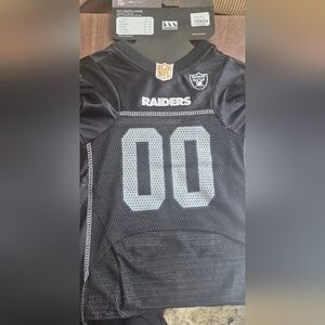 NFL Raiders Black and Silver Pet Jersey. Size Large New
